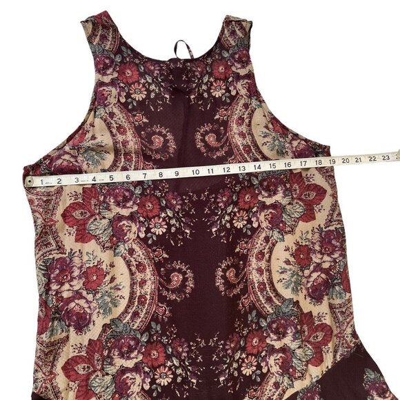 Free People Woman Small Paisley Print Flowy Hem Slip Dress Boho Festival - Picture 5 of 9